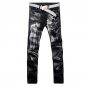 2017 new fashion straight leg jeans long men male printed denim pants cool cotton designer good qual