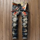 new European American Style 2017 Men\'s jeans slim denim trousers Straight famous brand mens blue lu
