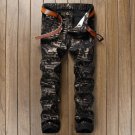 European American Style famous brand men jeans luxury Men\'s denim trousers jeans zipper Slim black 