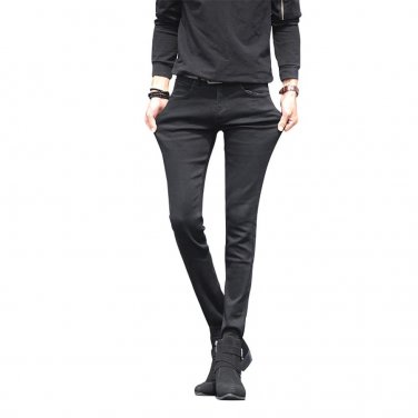 2017 New Brand Men\'s Winter Stretch Thicken Jeans Warm Fleece Black Jeans Denim Biker Cowboy Jean P