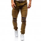 2018 New Men\'S Jeans Ripped Beggar Holes Pants Korean Style Elasticity Casual Trousers Cool Stretch