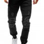2018 New Men\'S Jeans Ripped Beggar Holes Pants Korean Style Elasticity Casual Trousers Cool Stretch