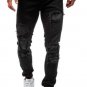2018 New Men\'S Jeans Ripped Beggar Holes Pants Korean Style Elasticity Casual Trousers Cool Stretch