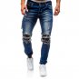 2018 New Men\'S Jeans Ripped Beggar Holes Pants Korean Style Elasticity Casual Trousers Cool Stretch