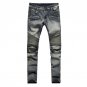 Men Biker Jeans Design Fashion Jeans For Men Hip Hop Strech Pleated Skinny Jeans E2042