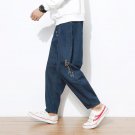 Men Retro Fashion Casual Loose Male Long Jeans Trousers Size M-3XL