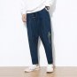 Men Retro Fashion Casual Loose Male Long Jeans Trousers Size M-3XL