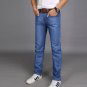 Uwback 2017 Summer Men Straight Pants Washed Slim Jeans Pants Male Business Pant Middle Waist Long T