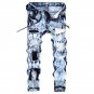 Biker Jeans Men Straight Denim Jeans Casual Men Long Pants Masculina Male Denim Trousers Breathable