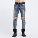 Hi Street Fashion Destroyed Holes Jeans Men 2017 Brand New Water Washed Mens Denim Pants Casual Slim