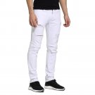Men White Jeans Fashion Design Ripped Destroyed Strech Skinny Jeans E1702