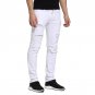 Men White Jeans Fashion Design Ripped Destroyed Strech Skinny Jeans E1702