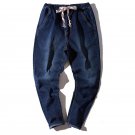 New 2017 Men Trend Denim Hip-Hop Jeans Casual Ankle-Length Straight Pants Men\'s Pants Male Blue Cot