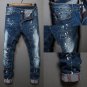 New Men Biker Jeans Straight Slim Fit Denim Pants Distressed Trousers US STOCK