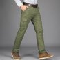 Mens Autumn Stretch Thicken Jeans with Warm Comfortable and breathable Skinny Jean Pants Trousers Si