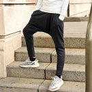 2017 Men black cotton slim fashion casual long pants Metrosexual men European style joggers pants br
