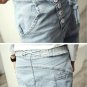 Fashion Men\'s Harem Pants Hip Hop Baggy Loose Fit Denim Pants Drop Crotch Vintage Washed Retro Trou