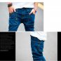 Summer New Mens Hip Hop Jeans Vintage Washed Pockets Drop Crotch Roll Up Harem Jeans Pencil Pants Fo