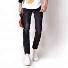 High Grade Distressed Scratch Black Jeans Uomo Designer Stretch Jeans Men Pants Casual Style Men`s B