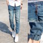 Classic Jeans Men Quality Light Blue Mens Joggers Elastic Waist Drawstring Slim Fit Men Casual Jeans