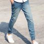 Classic Jeans Men Quality Light Blue Mens Joggers Elastic Waist Drawstring Slim Fit Men Casual Jeans