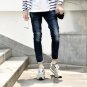 28-38 Simple Design Dark Blue Model Jeans Men Waterwash Denim Overalls Men Brand Clothing Mens Jeans