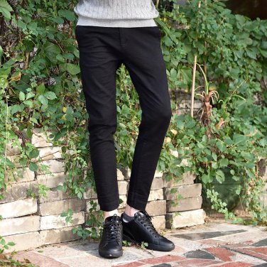 England Drawstring Ankle Length Black Jeans Men Pensil Pants Denim Overalls Men 28-38 Stretch Mens B