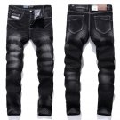 Mid Stripe Slim Fit Skinny Black Jeans Men Full Length Casual High Quality Waterwashed Men`s Jeans P