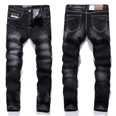 Mid Stripe Slim Fit Skinny Black Jeans Men Full Length Casual High Quality Waterwashed Men`s Jeans P