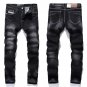 Mid Stripe Slim Fit Skinny Black Jeans Men Full Length Casual High Quality Waterwashed Men`s Jeans P