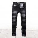 Casual style Black Jeans Men Original Brand Men`s Jeans Ripped Trousers Thin Elastic Mid Stripe Jean