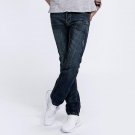 Model Recommend 29-36(no 34)Dark Jeans Denim Slim Fit Pants Mid Stripe Waterwashed Brand Men`s Rippe