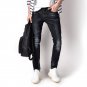 High Grade Distressed Scratch Black Jeans Uomo Knee Designer Stretch Jeans Men Pants Balplein Brand