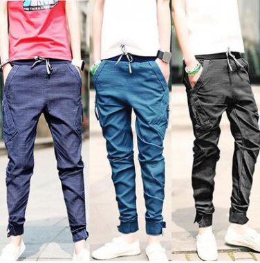 Free shipping New Korea Men\'s Baggy Cargo Harem Pants Men Jeans overalls casual Trousers 3 colors a