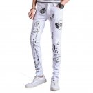 2017 new autumn men\'s fashion 3D printed jeans pants slim skinny denim trouers 28-36 CYG239