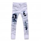 2016 autumn fashion printed men jeans pants skinny denim straight pants trousers 28-36 CYG76