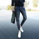 2016 Jeans Fashion Personality Hole Jeans Pants Men Cultivating Beam Literary men Feet Pants influx 