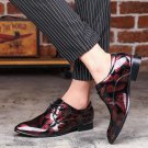 Big Size 37-48 New Fashion Men Dress Wedding Shoes Red Gold Shoes Round Toe Flats Business Leather B