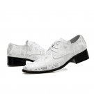 wedding formal men shoes designer luxury brand mariage snake skin leather oxford shoes for mens poin