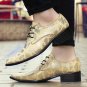 wedding formal men shoes designer luxury brand mariage snake skin leather oxford shoes for mens poin