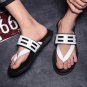 designer brand summer beach sandals for men slides teen slippers genuine leather flip flops men plaj