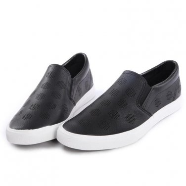 black white breathable man loafers leather shoes men tenis masculino adulto Hollow Out designer silp