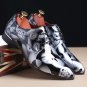 Men Flat Shoes Leather Round Toe Comfortable Lace Up Casual Shoes Men Dress  Handmade Large Size 37-