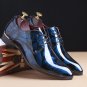 Men Flat Shoes Leather Round Toe Comfortable Lace Up Casual Shoes Men Dress  Handmade Large Size 37-