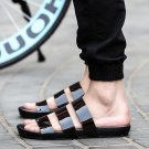 Designer Version Mens Summer Beach Sandals Luxury Brand Pantent Leather Casual Shoes Men Flat Slippe