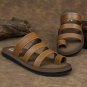 Brand Leather Men Flip Flops Summer Sandals Men\'s Male Brand Designer Slippers For Seaside Beach Ca