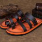 Brand Leather Men Flip Flops Summer Sandals Men\'s Male Brand Designer Slippers For Seaside Beach Ca