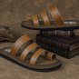 Brand Leather Men Flip Flops Summer Sandals Men\'s Male Brand Designer Slippers For Seaside Beach Ca