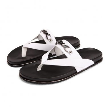 Cow Leather Sandals Men Black Flip Flops Casual Flat Sandals Summer Beach Slipper Men Comfort Design