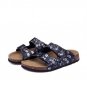 Man Cork Slipper Sandals New Summer Men Patchwork Beach Slides Double Buckle Flip Flops Shoe Black B